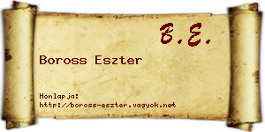 Boross Eszter névjegykártya